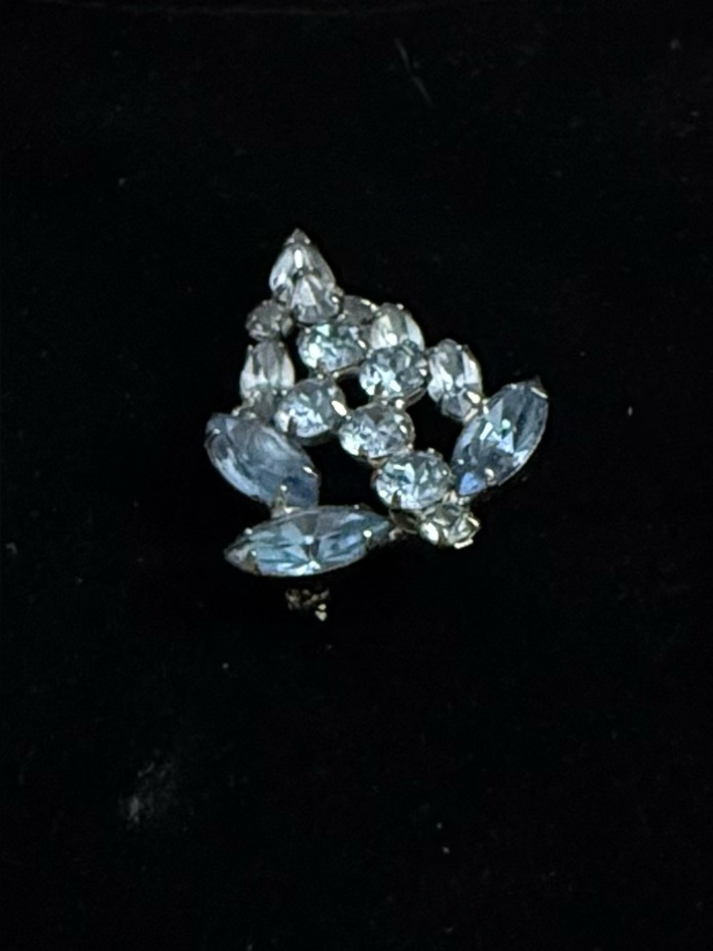 Albert Weiss Vintage Pale Blue Crystal Cluster Brooch